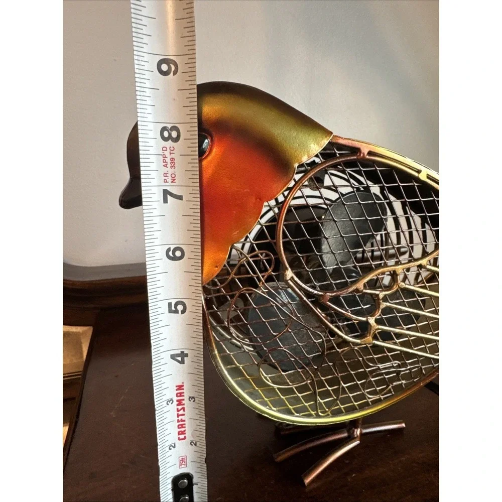Deco Breeze Robin Bird Figurine Fan Metal Mesh Decorative Desk Fan Works-DBF0026